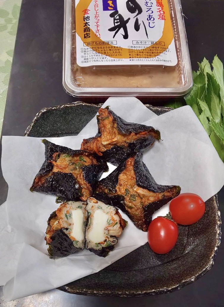 チーズインたたき揚げの磯辺揚げ