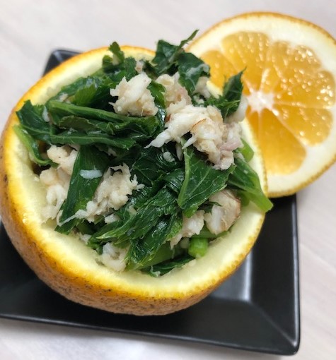 贅沢、アオゼと明日葉和え かぶつ風味